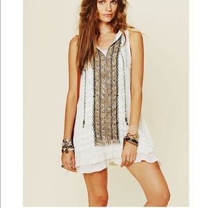 Free People Cali Dreaming Embroidered Tunic S